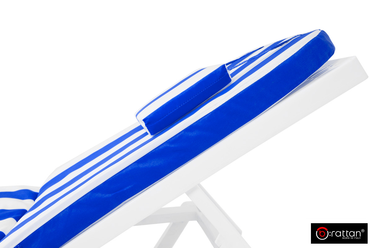 Матрац 710*570/1130*570мм с вертикальной подушкой (бело-синий) Premium