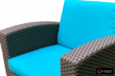 Комплект чехлов на подушки для мебели Раттан Премиум / Rattan Premium, нео изумруд 