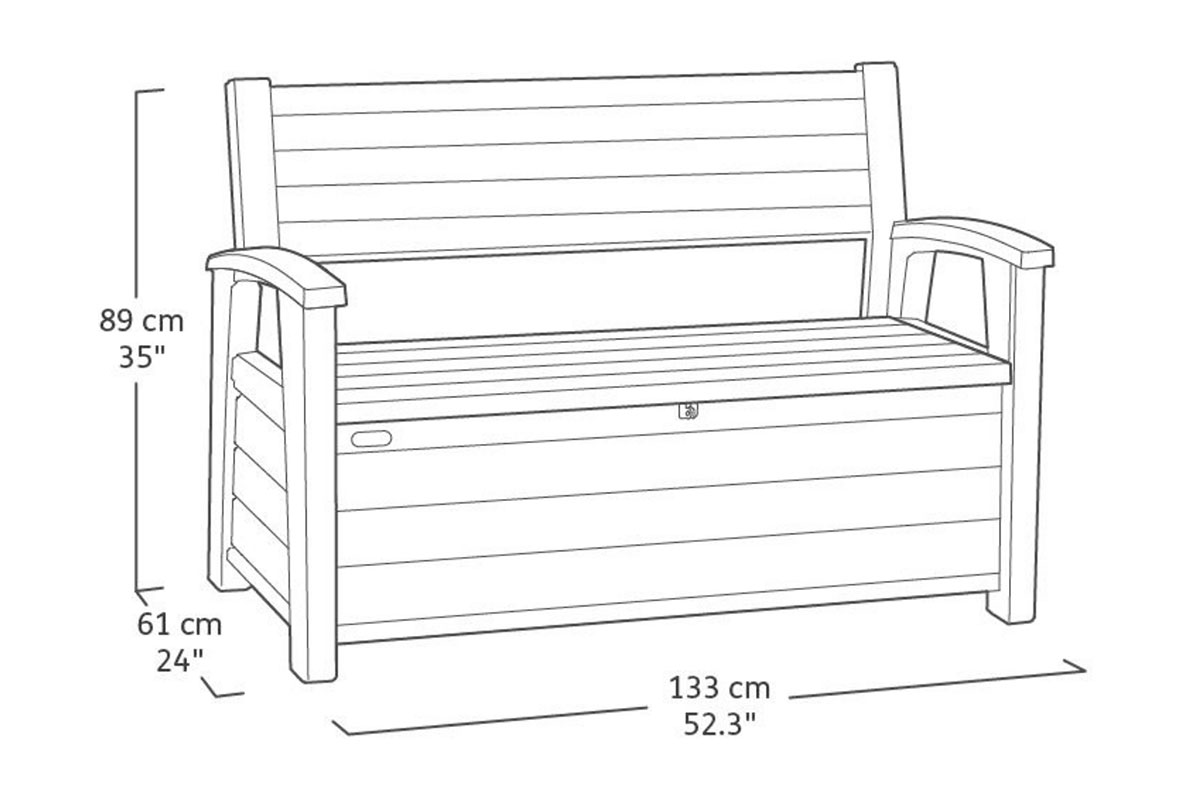 Сундук-скамья HUDSON STORAGE BENCH, коричневый