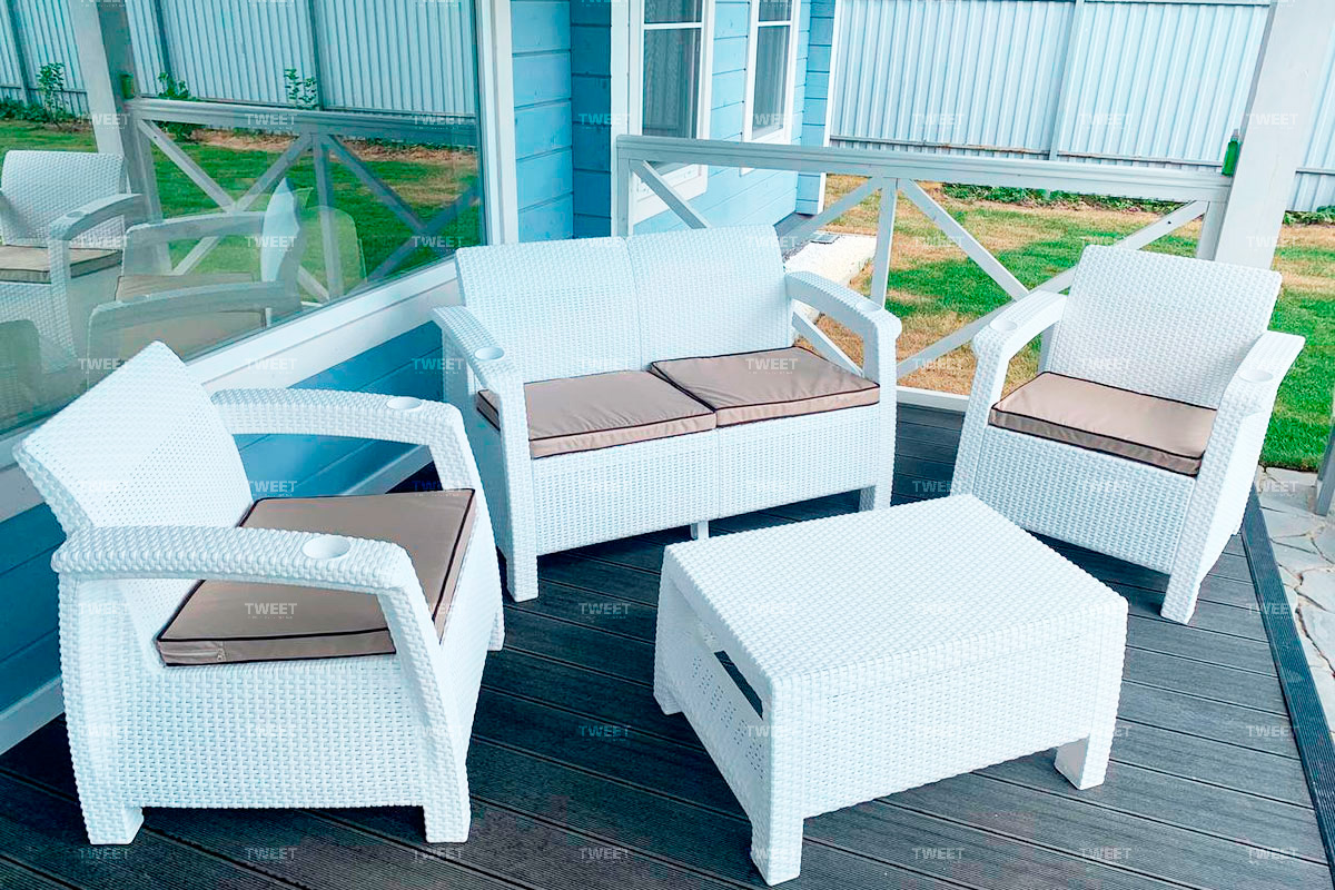 Комплект уличной мебели TWEET Terrace Set, белый