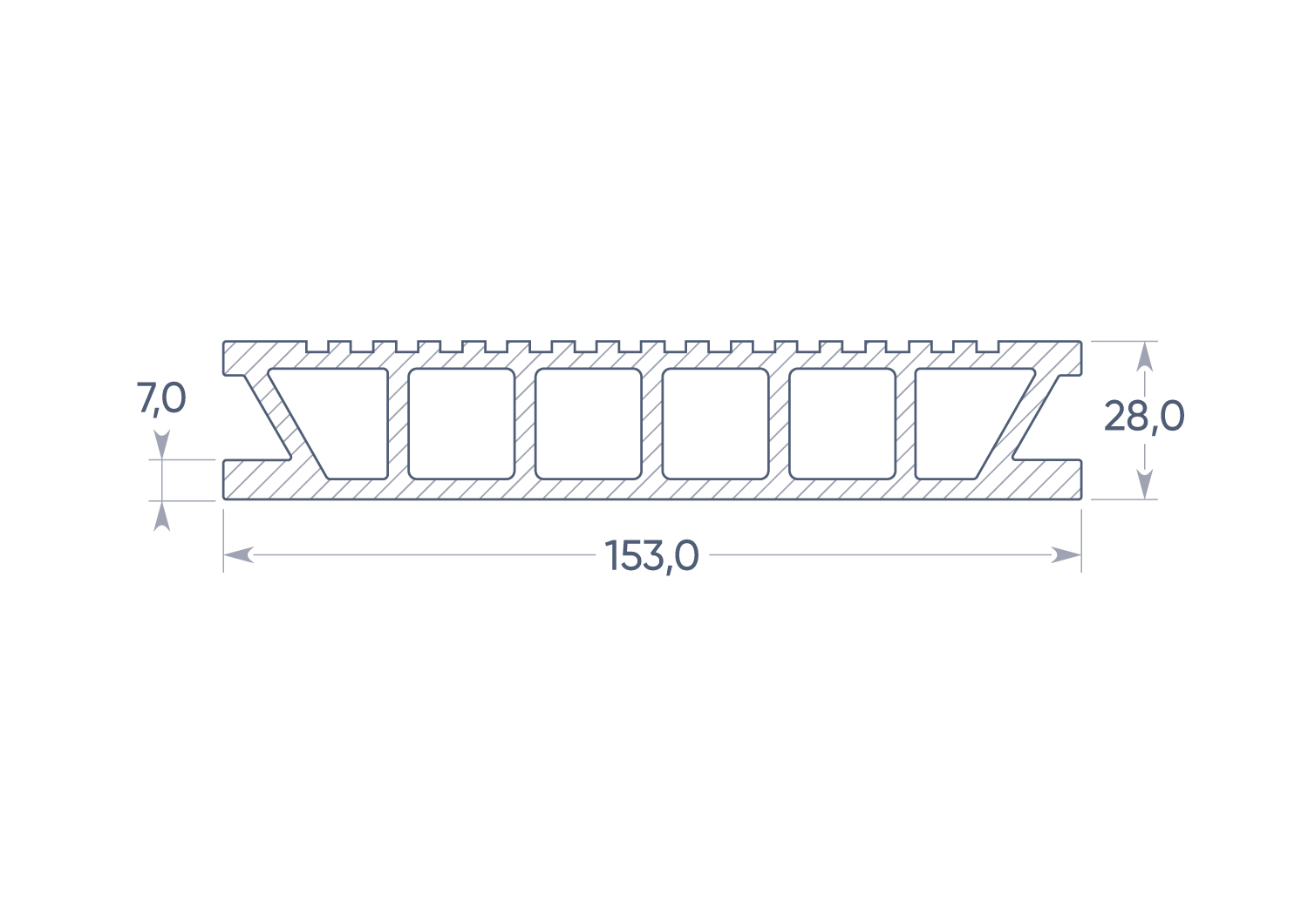 Террасная доска Deckron Classic Color 153*28*6000мм, терракот, П7