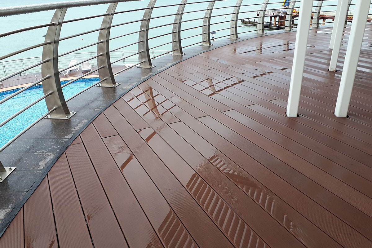 Террасная доска Deckron Classic 153*28*4000мм, коричневый, П7