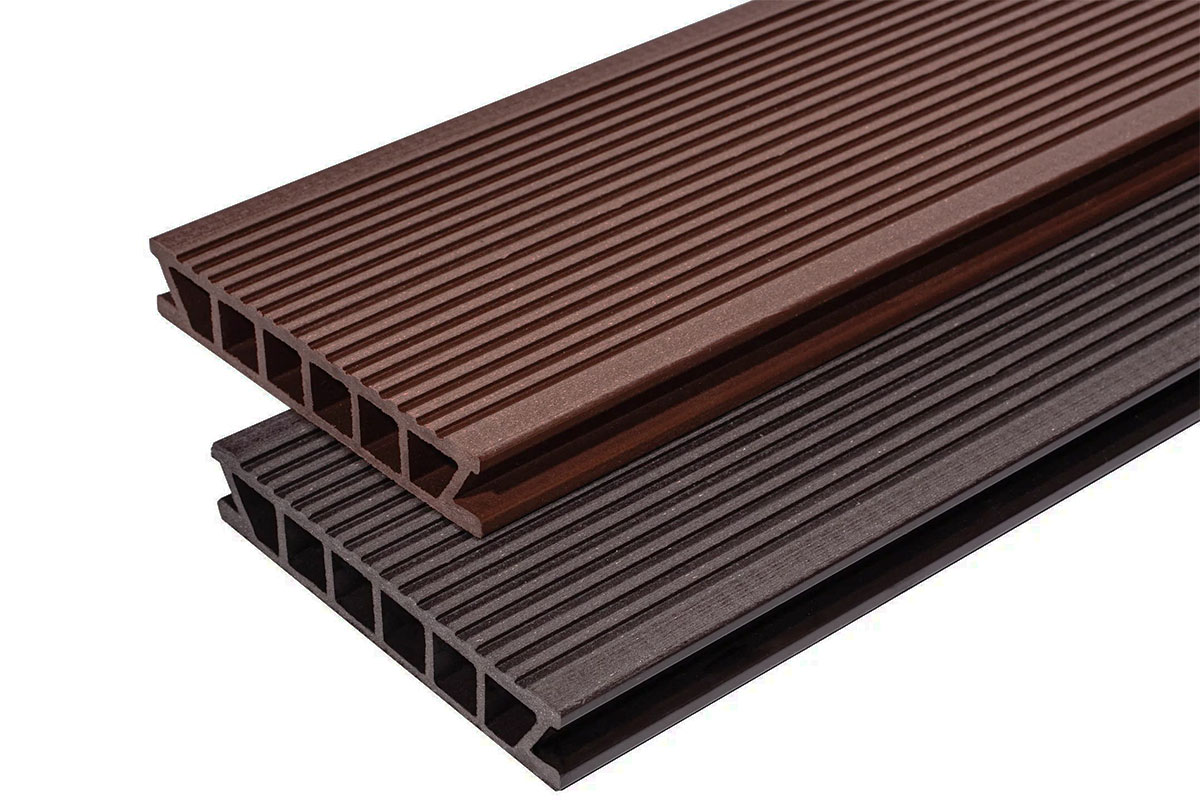 Террасная доска Deckron Classic 153*28*6000мм, коричневый, П7
