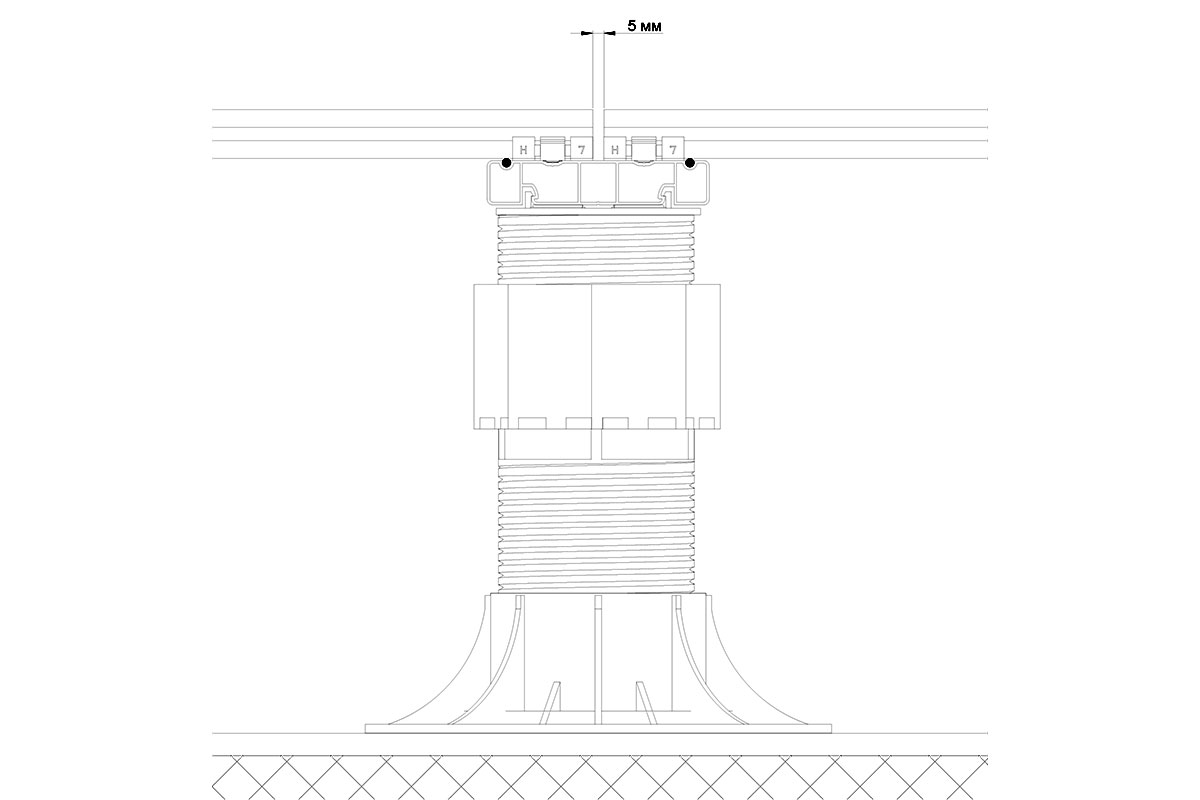 Стыковочная алюминиевая лага HILST 100*20*4000 мм