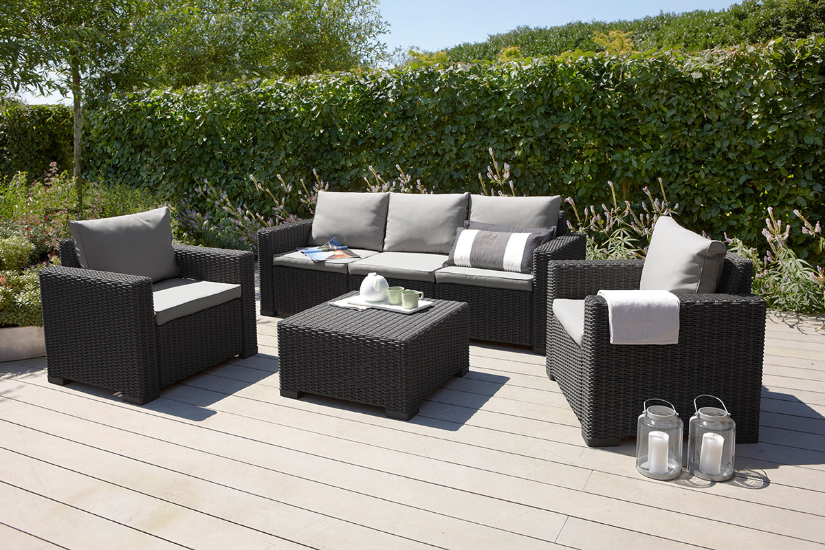 Комплект мебели California 3 Seater Set, серый