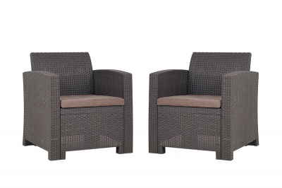 АРИЗОНА / ARIZONA b:rattan, Кресло (2шт.), венге (2 подушки) 