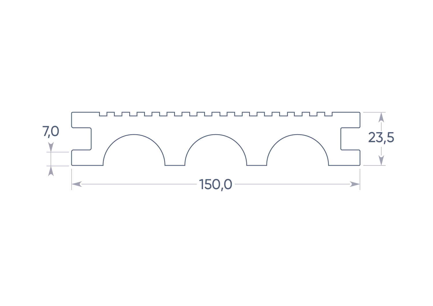 Террасная доска DARVOLEX  (шовная-полнотелая) 150*23,5*6000мм цв.венге, П7
