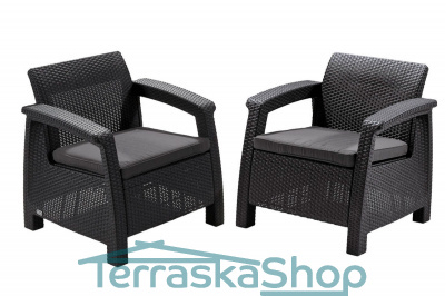 Комплект мебели Corfu Russia duo (2 кресла), графит – интернет магазин «Terraska.shop»