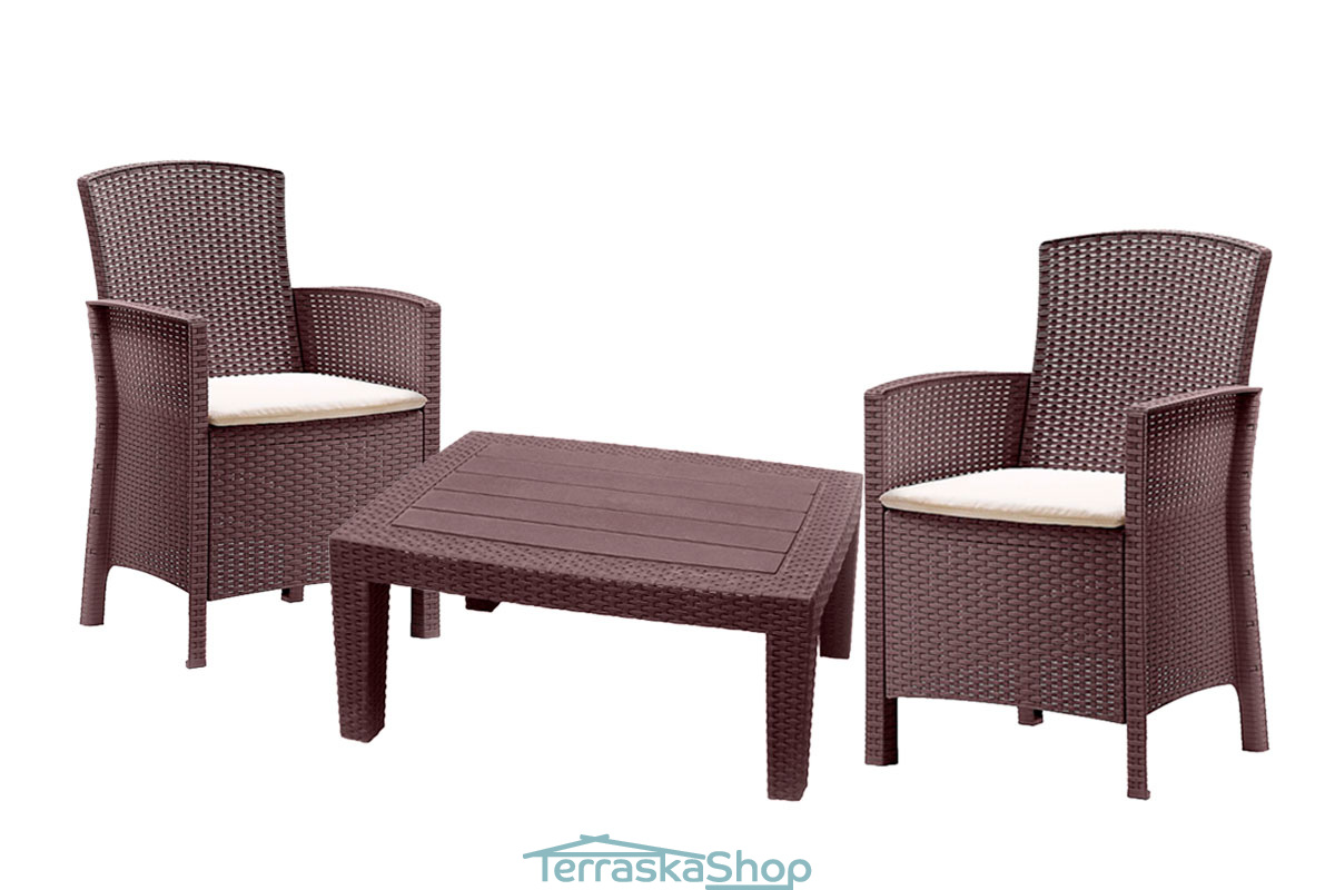 Комплект мебели Rosario Balcony Set, цвет коричневый
