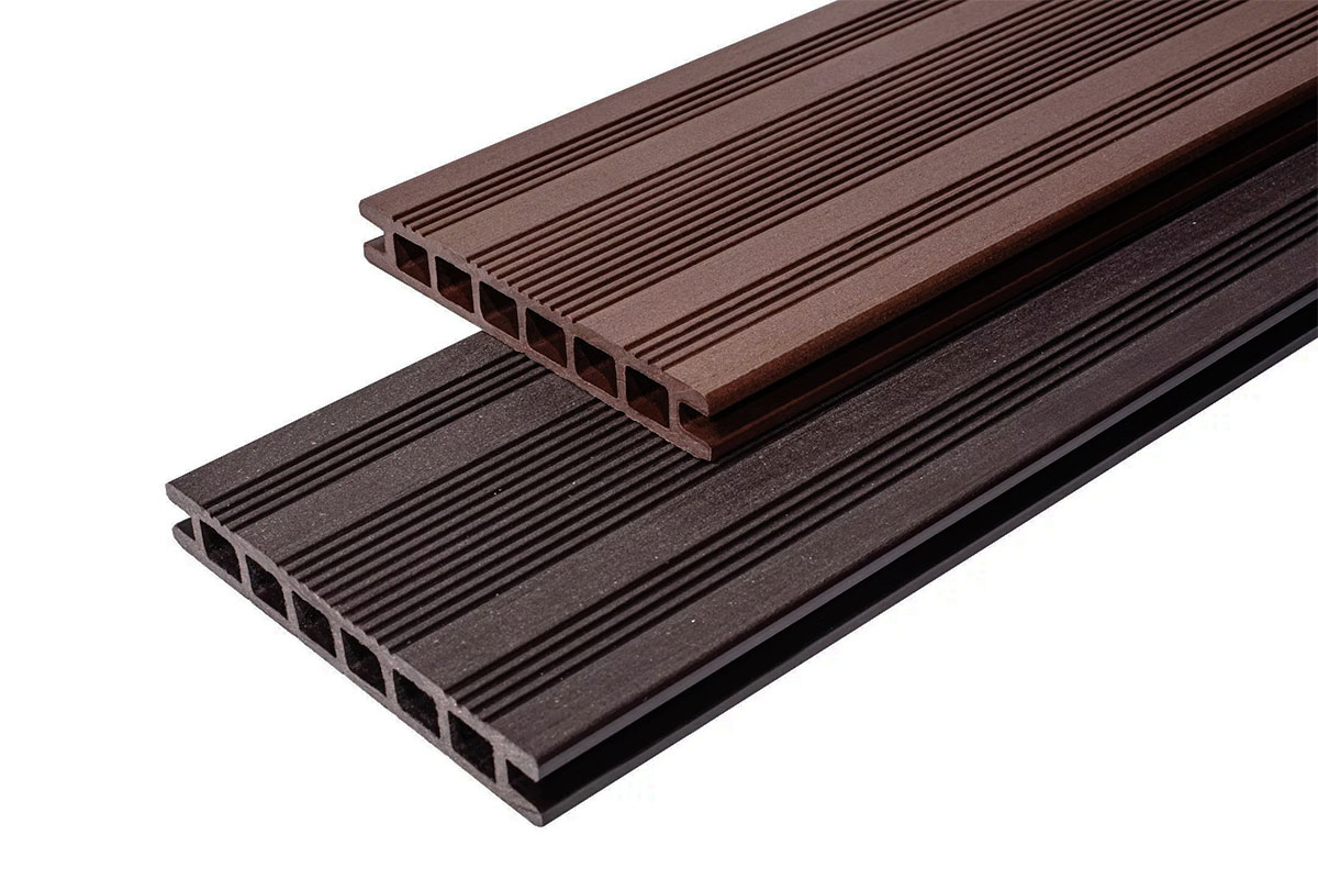 Террасная доска Ecodeck (шовная) 165*23,5*6000мм, венге, П7