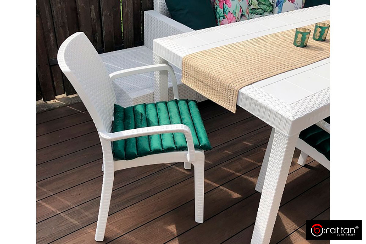 Стул B:rattan ИНДИАНА / INDIANA с подлокотниками, белый