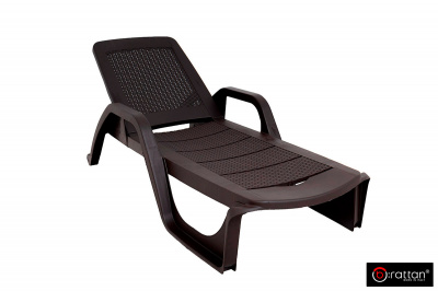 Шезлонг B:rattan НИЛО / NILO стопирующийся, коричневый – интернет магазин «Terraska.shop»