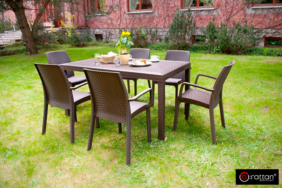 Стол B:rattan ХЬЮСТОН / HOUSTON 1500*900мм, коричневый