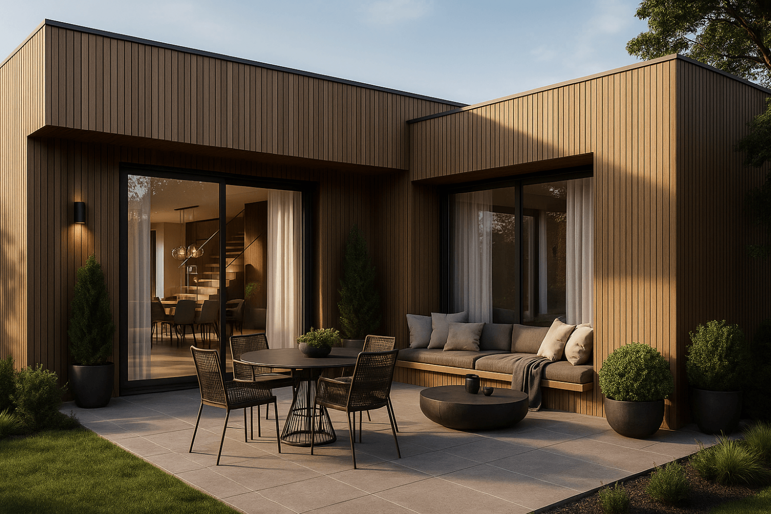 Фасадная реечная панель ДПК Holzhof Эко / Eco 219*24*3000мм, Коричневый