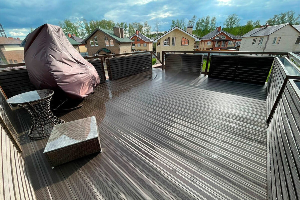 Террасная доска Deckron Classic 153*28*6000мм, венге, П7