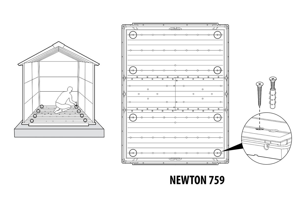 Сарай пластиковый Newton 759, серый