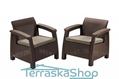 Комплект мебели Corfu Russia duo (2 кресла), коричневый – интернет магазин «Terraska.shop»