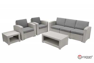 Комплект мебели Раттан Премиум 5 / Rattan Premium 5, серый, NEW 