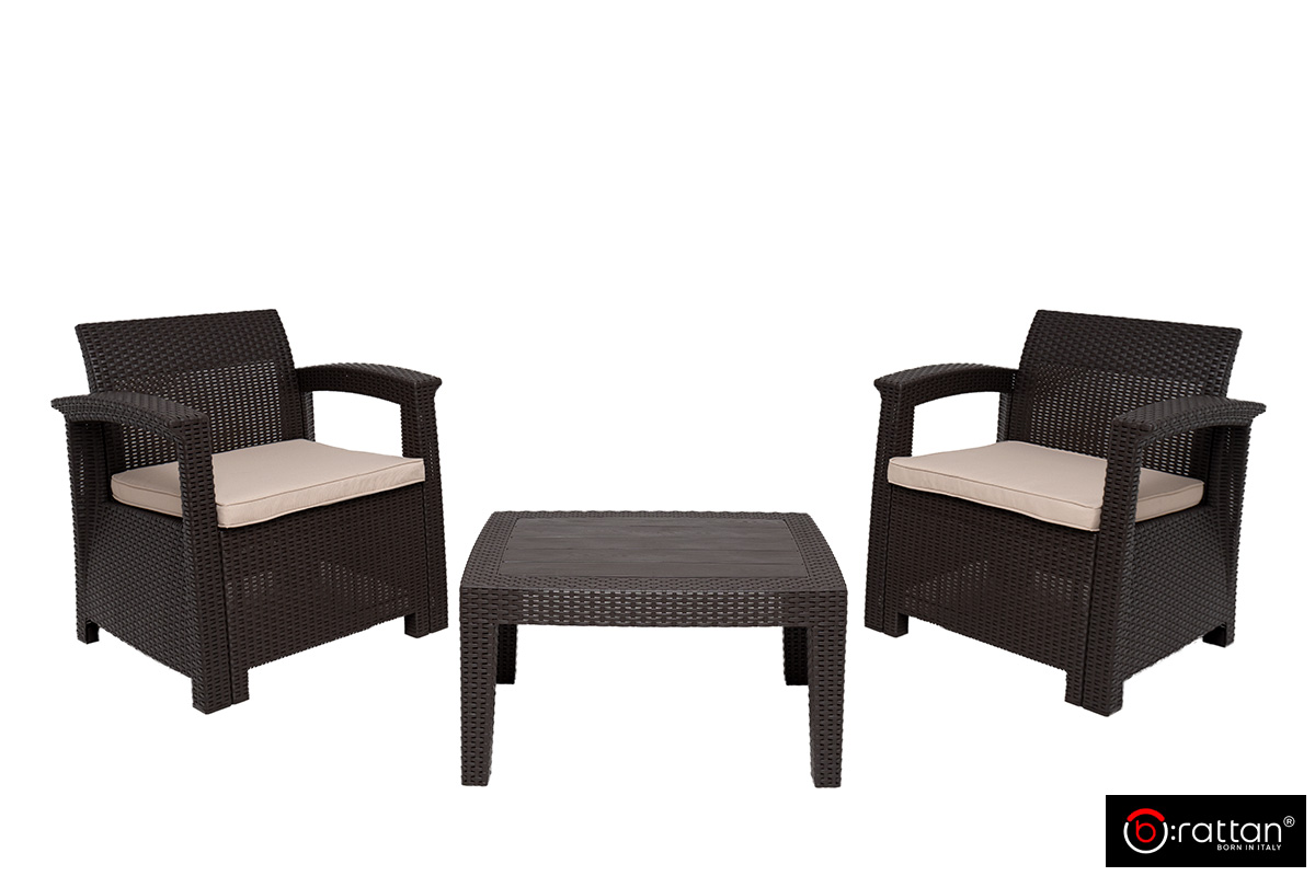 Комплект мебели Раттан Комфорт 3 / Rattan Comfort 3, венге