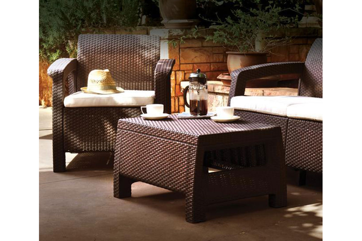 Комплект мебели Corfu Triple Set, коричневый
